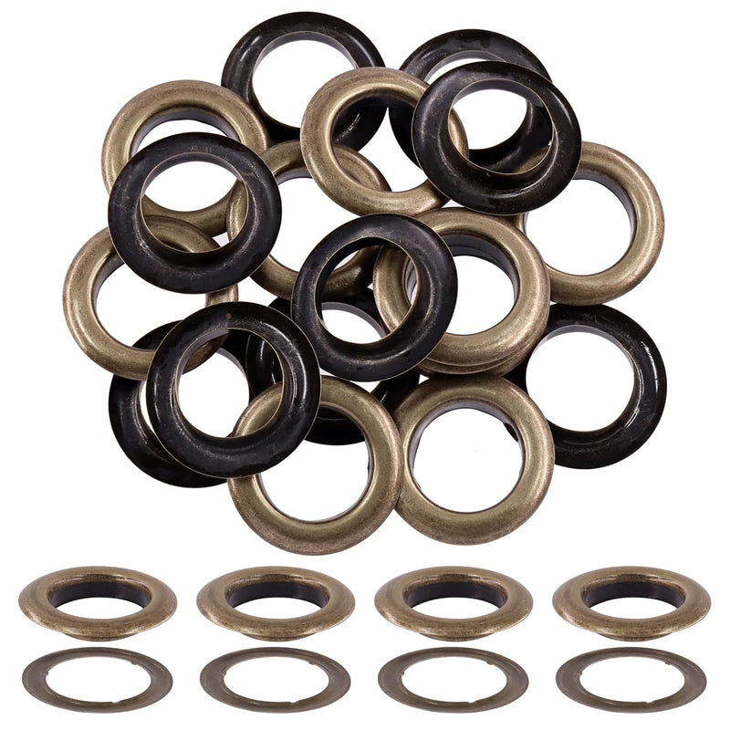 40Pcs 1 Inch - 25Mm Bronze Thicken Grommet Eyelets Metal Eyelets With Washers