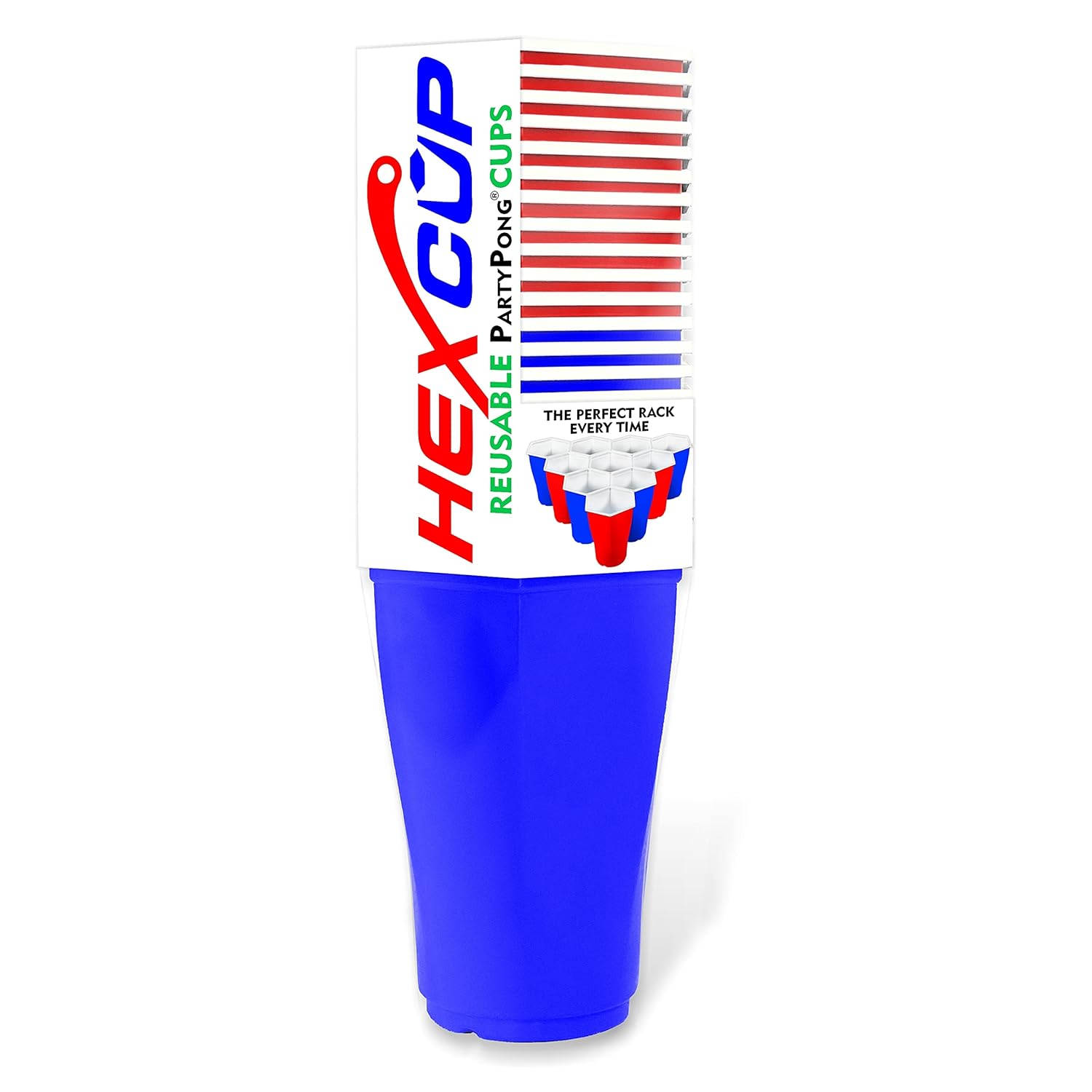 Reusable Party Pong Cup Set By Partypong - 22 Reusable Cups, 3 Balls, & Plastic Game Card