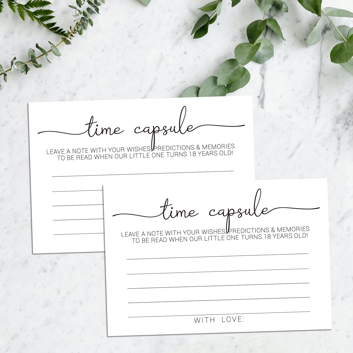 50 Time Capsule Cards For 1St Birthday Or Baby Shower Game Activity, Advice And Wishes Cards, And Anniversary Cards For Baby Shower Time Capsule