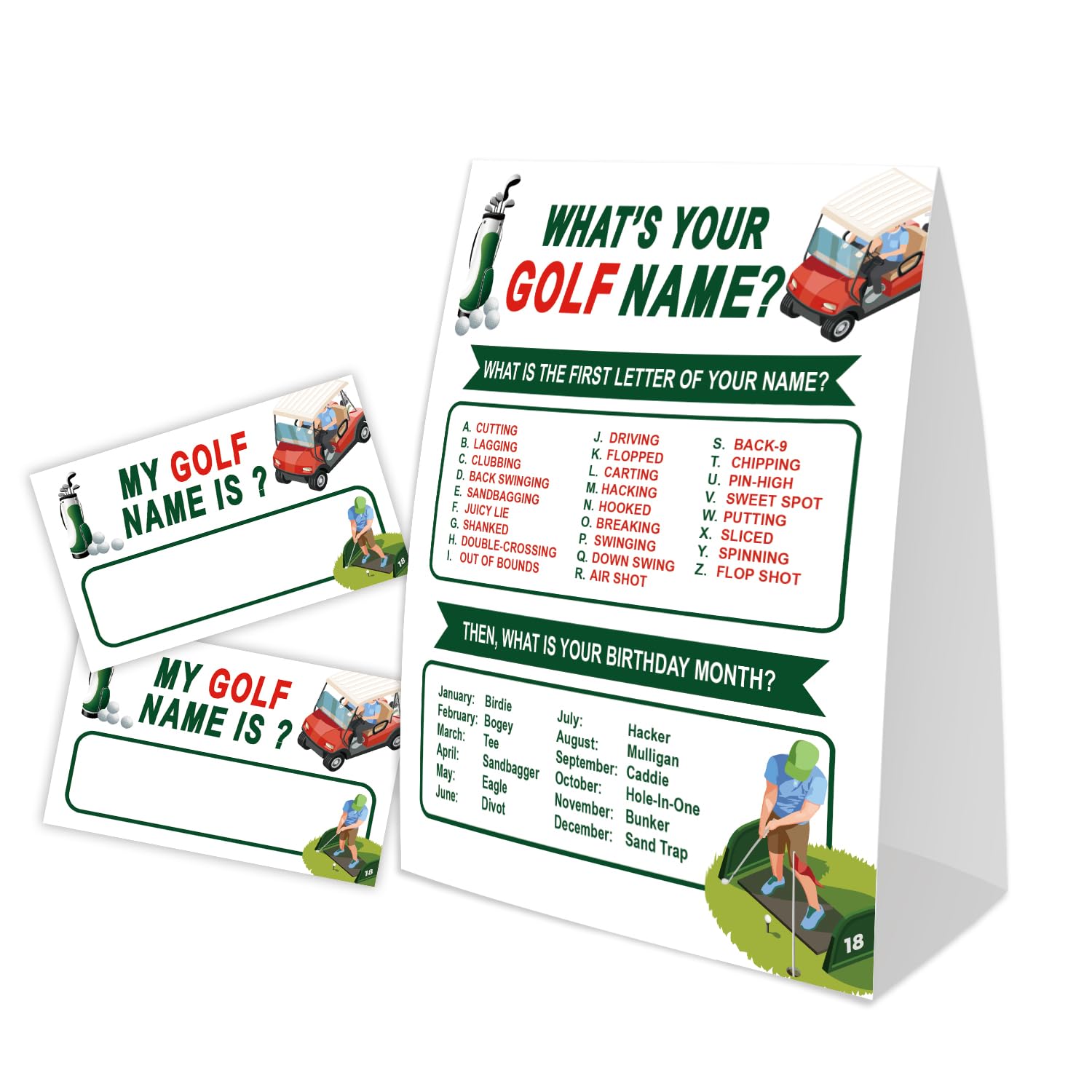 What'S Your Golf Name For Baby Shower Game, Birthday Party Decoration, Pack 1 Sign And 30 Name Stickers, Baby Shower Games, Gender Neutral Party Supplies(Mzg18)