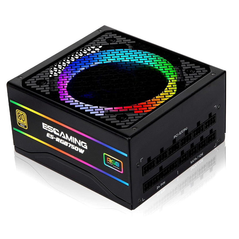 Power Supply 750W, 80+ Gold Certified, Fully Modular Rgb Power Supply, Atx 12V