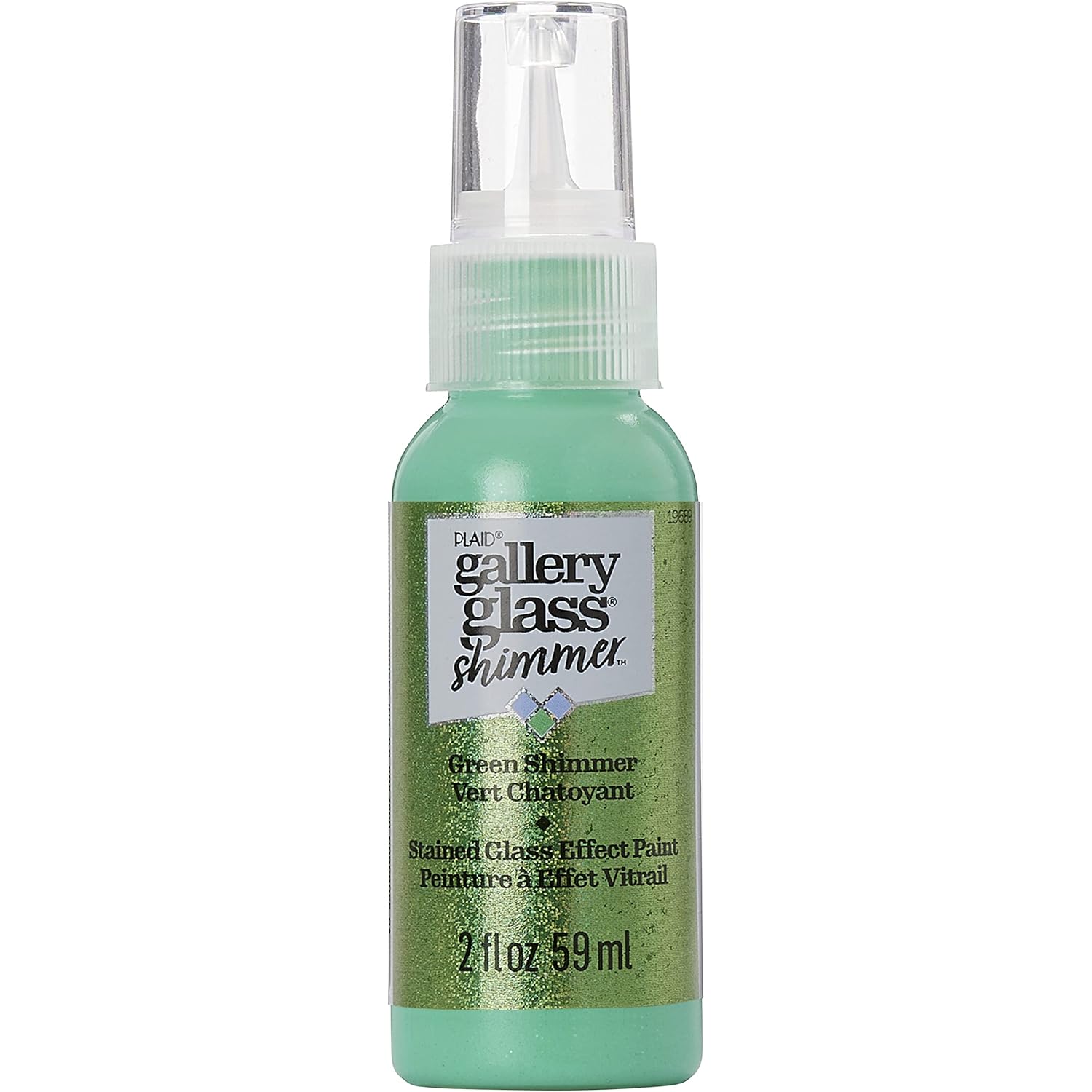 Gallery Glass Green Stained Glass 2 fl oz Brilliant Shimmer Finish Paint, Perfect for Easy to Apply DIY Arts and Crafts, 19689