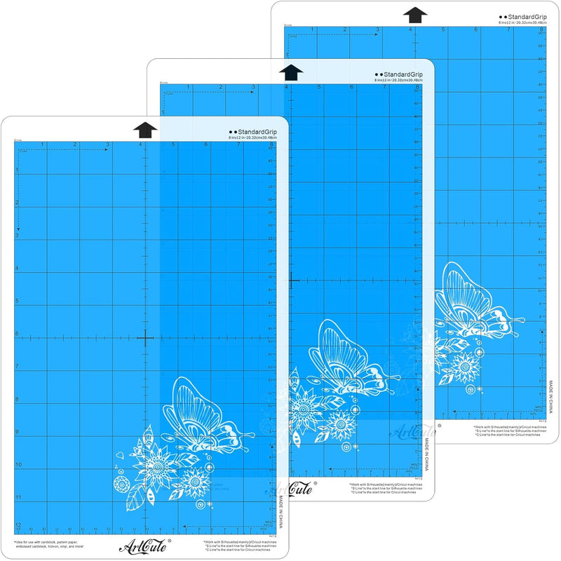 3 Pack Standard Grip Cutting Mat 12 X 8 Inch For Silhouette Portrait Adhesive