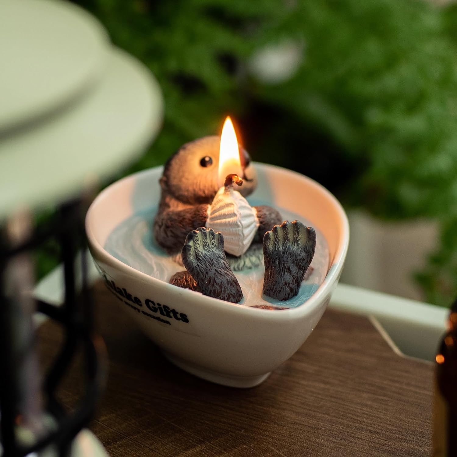 Realistic Sea Otter Bowl Scented Aromatherapy Candle