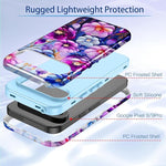 Pixel 9/9 Pro Case, Heavy Duty, Shockproof, 3-in-1 Hybrid, Slim, Floral Design