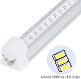 10 Pack 8FT LED Shop Light Fixtures 100W 15500LM 6500K V Shape 270 Degree Garage Warehouse Lights