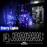 100 LED Blue Fairy Lights Battery Operated 32.5FT Copper Wire String Lights with Remote Timer Starry Twinkle Lights for Indoor Outdoor Decor