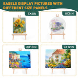 Acrylic Paint Canvas Set,52 Piece Professional Painting Supplies Kit With 2 Wood Easel,2 * 12Colors,2 * 10 Brushes,Circular Canvas Etc,Premium Paint Kit For Kids,Students, Artists And Beginner