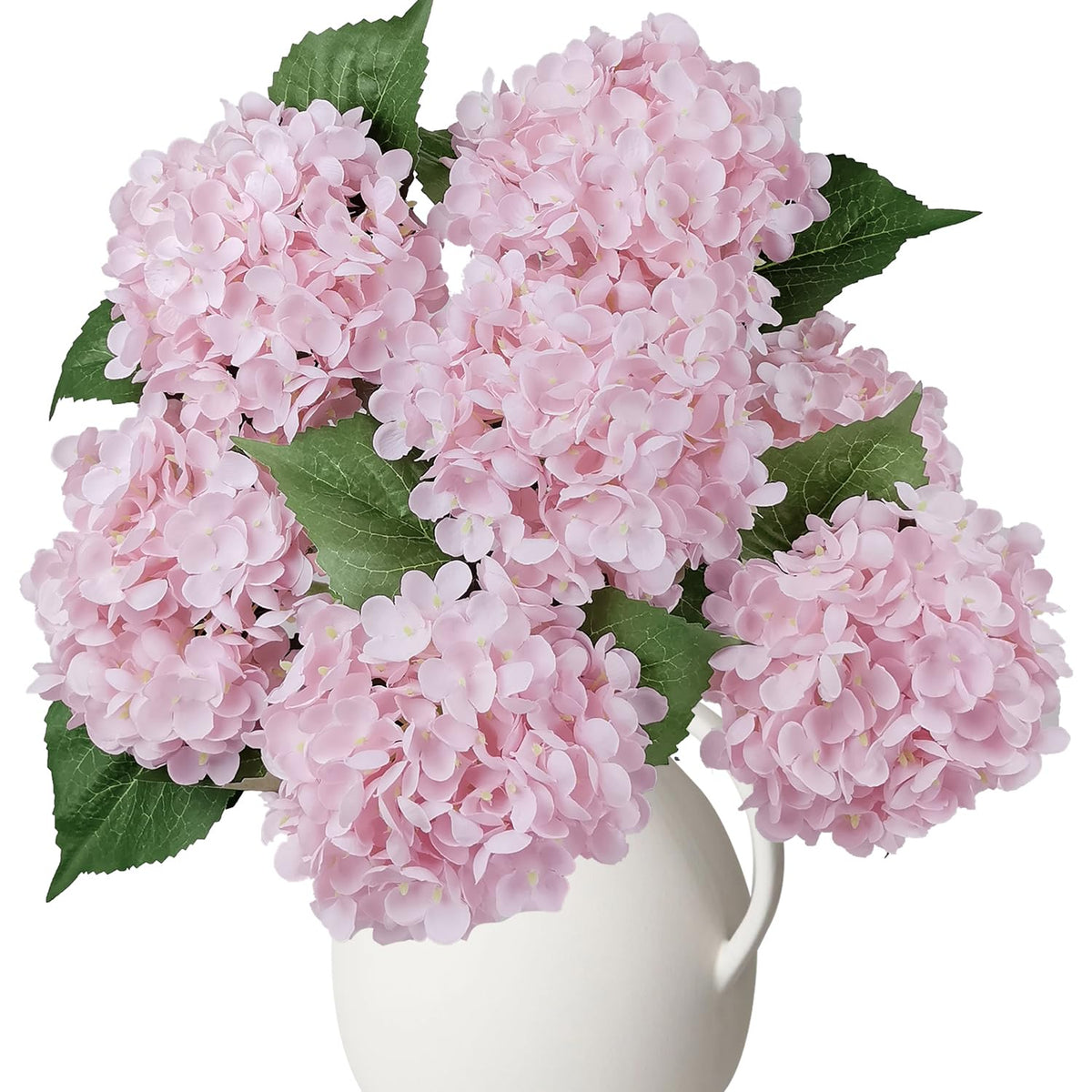 6Pcs Premium Pink Hydrangea Artificial Silk Flowers, Lifelike Fake Hydrangea Head With Stems, Faux Floral Arrangements For Wedding Bouquets, Home Table Centerpieces, Party Decoration