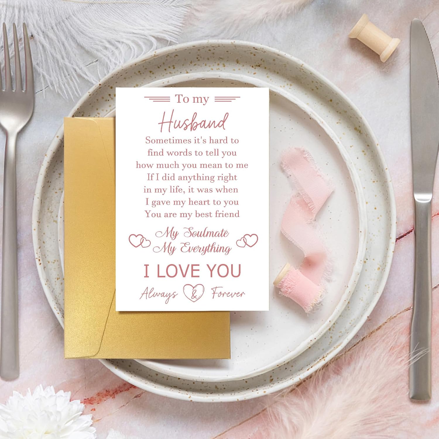 Romantic Valentine'S Day Card For Husband, Husband Valentine'S Day Cards From Wife, Heartfelt Valentines Card Gifts For Hubby Him, I Love You Always & Forever