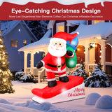 6Ft Christmas Inflatables Decorations Outdoor?Blow Up Skiing Santa Claus With Built-In Leds Lights For Indoor Holiday Pa
