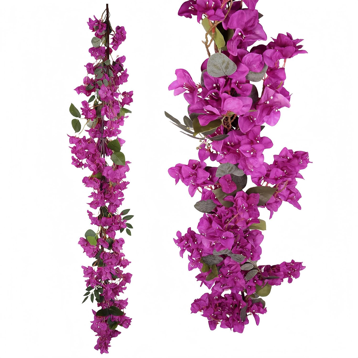 Purple Bougainvillea Artificial Flowers Garland 5.9Ft Bloom Faux Bougainvillea Artificial Vine Flowers For Centerpieces Table Runner Wedding Arch Wall Decorations (Purple)
