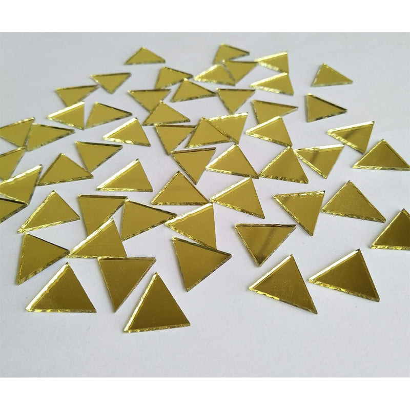 Set Of 200Pcs 1/2" Triangle Mirror Mosaic Tile,Triangular Real Glass Mirror Di