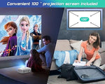 1080P Outdoor Projector with WiFi/Bluetooth & 100" Screen, 4K Support