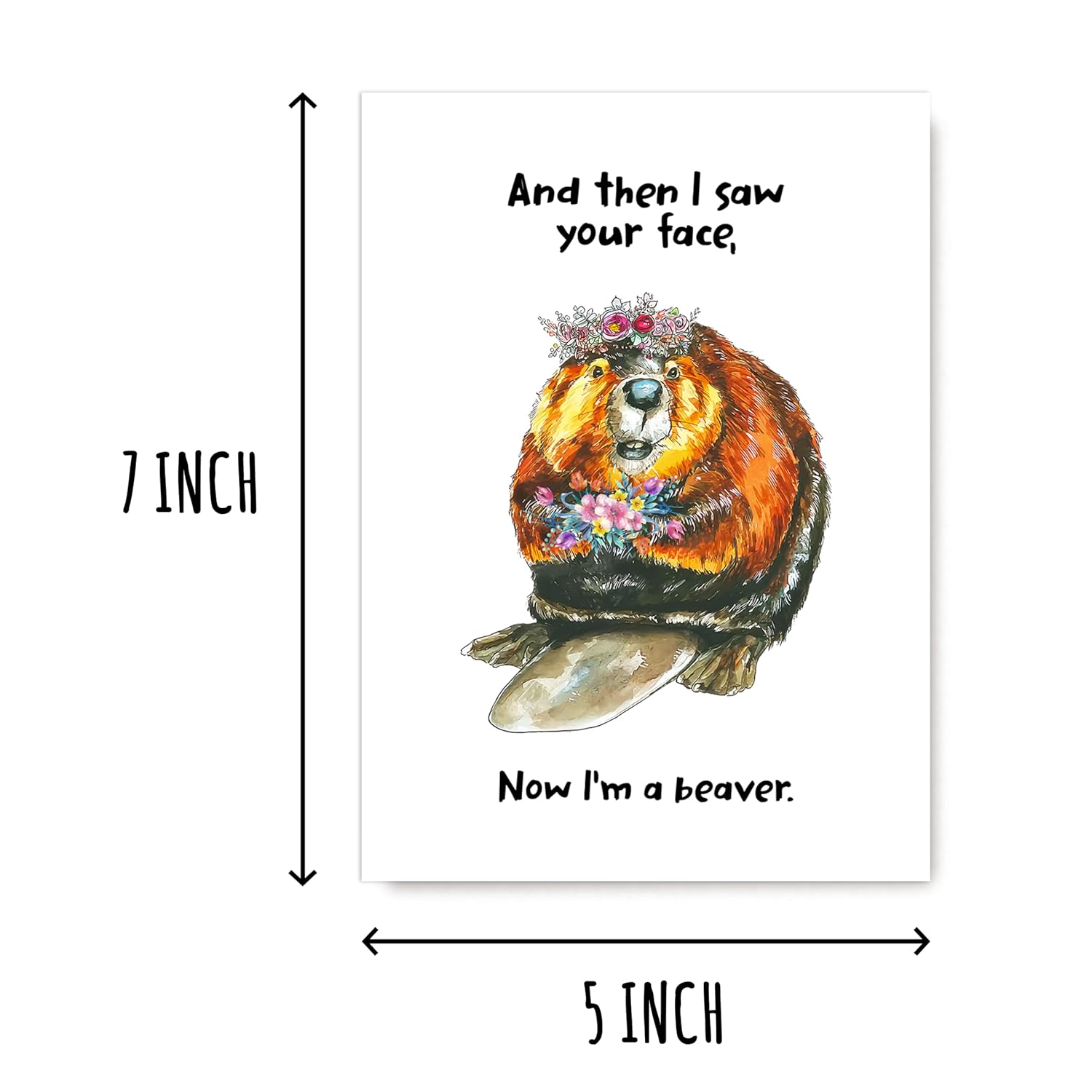 Beaver Greeting Funny Card - I Am A Beaver - Birthday & Valentine'S Day Pun Card - 5X7 Inches