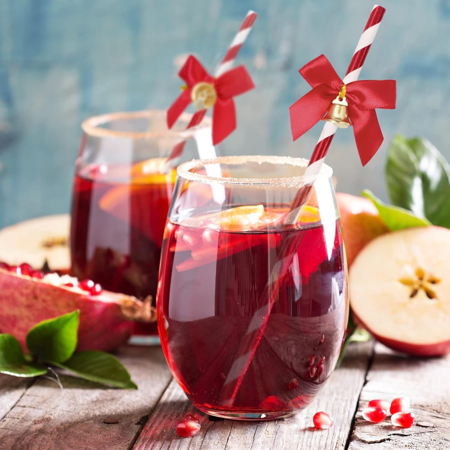 Christmas Paper Straws With Bell Foil Red White Stripe Disposable Paper Straws Merry Christmas Drinking Straws For Christmas Party Supplies Wedding Xmas Birthday Decoration, 50Pcs