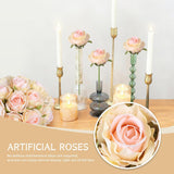 18Pcs Champagne Roses Artificial Flowers, Fake Roses Silk Flowers With Stems Realistic Bouquet For Valentine'S Day Wedding Party Home Decoration Diy Centerpiece Floral Romantic Gifts