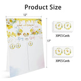 Bee Reveal Games Voting Board With Stand, 60 Bee Boy And Girl Stickers For Party Guests?He Or She, Cast Your Vote Guess Game, Gender Reveal Party Centerpiece Decorations