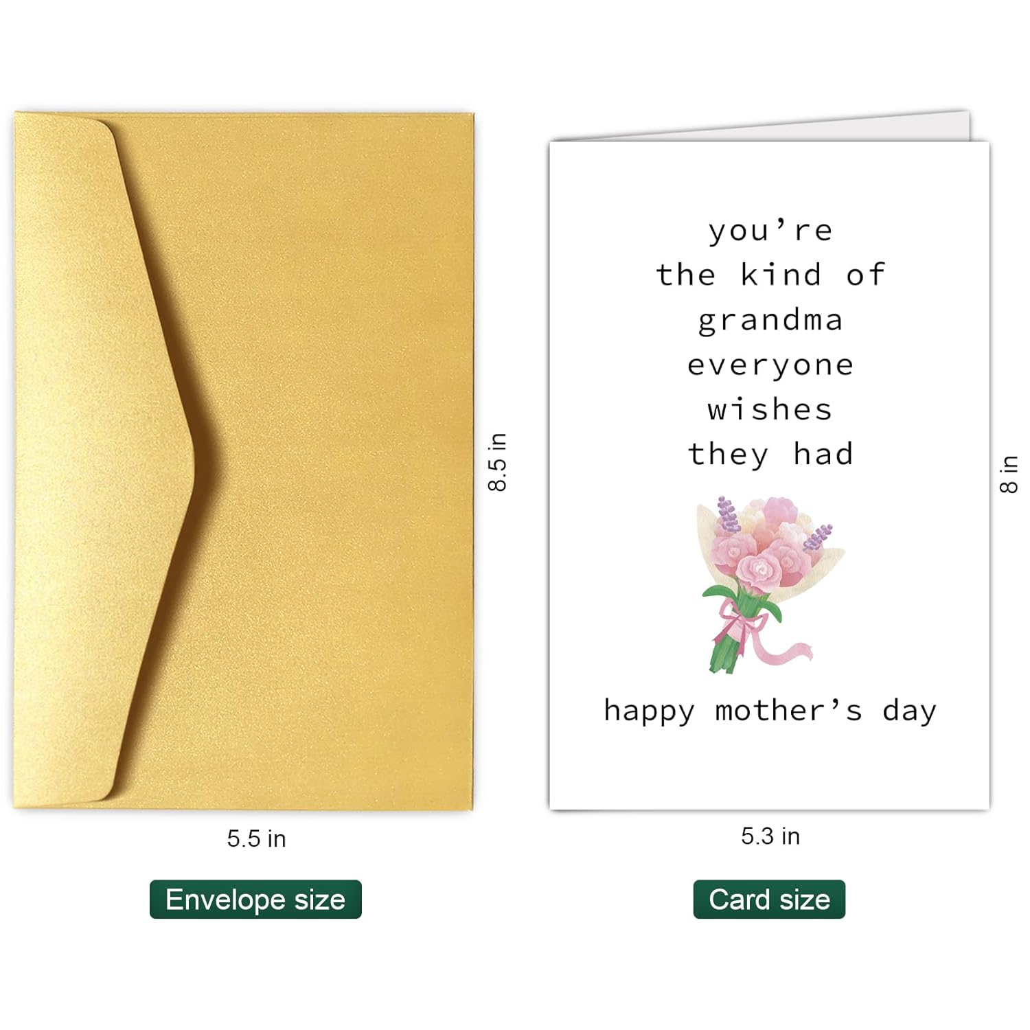 Grandma Mother'S Day Card, Happy Mother'S Day Card For Grandma, Grand Mothers Day Card Gifts From Grandson Granddaughter, You'Re The Kind Of Grandma Everyone Wishes They Had