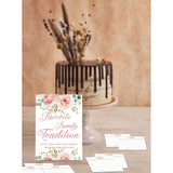 Baby Shower Game Set, Favorite Family Tradition, Floral Party Games(1 Standing Sign + 20 Note Cards), Blush Pink Baby Shower/Gender Reveal Party/Bridal Shower/Wedding Favor Decorations(A02)