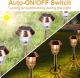4 Pack Dimmable Solar Pathway Lights Waterproof Auto On Off Warm White Garden Lights