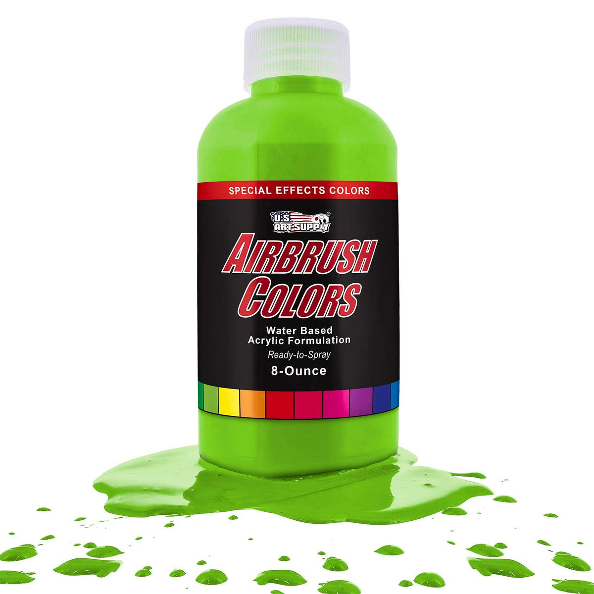 Neon Green Acrylic Special Effects Airbrush Paint - 8Oz Ready To Spray Air Brush Paint For Nails, Models, Fabric - Water-Based Air Brush Painting