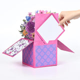 Mother'S Day Pop Up Card, Purple Flower Bouquet Birthday Card For Mom, Mother, Grandma, Women, Wife, Daughter, With Notecard & Envelope