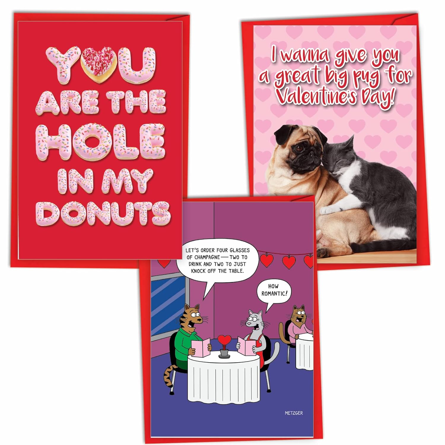 - Assortment Of 3 Humorous Valentine'S Day Greeting Cards With Envelopes, Funny Loving Holiday For Men And Women Couples Variety Pack (3 Designs, 1 Each) Sweet Romance Vc10375Vdg-C1X3