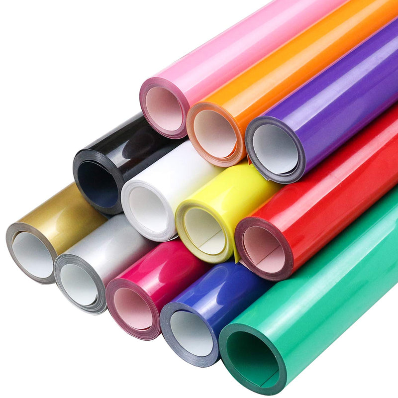 12 Roll Heat Transfer Vinyl 12 Inch By 5 Feet For T-Shirts, Iron On Htv Compat