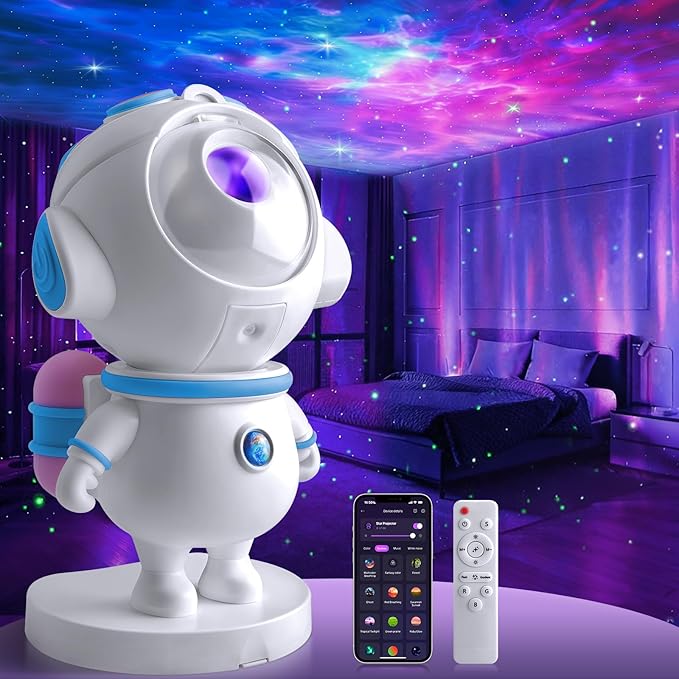 Astronaut Galaxy Star Projector Light Aurora LED Night Lamp with Timer Remote App Control