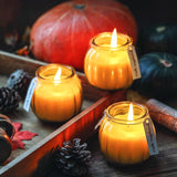 Thanksgiving & Fall Candles,3Pcs Pumpkin Shaped Candles, Fall Scented Candle,Pumpkin Spice Scented Candle Set Of 3,Thanksgiving Gifts For Women,3 X 5Oz