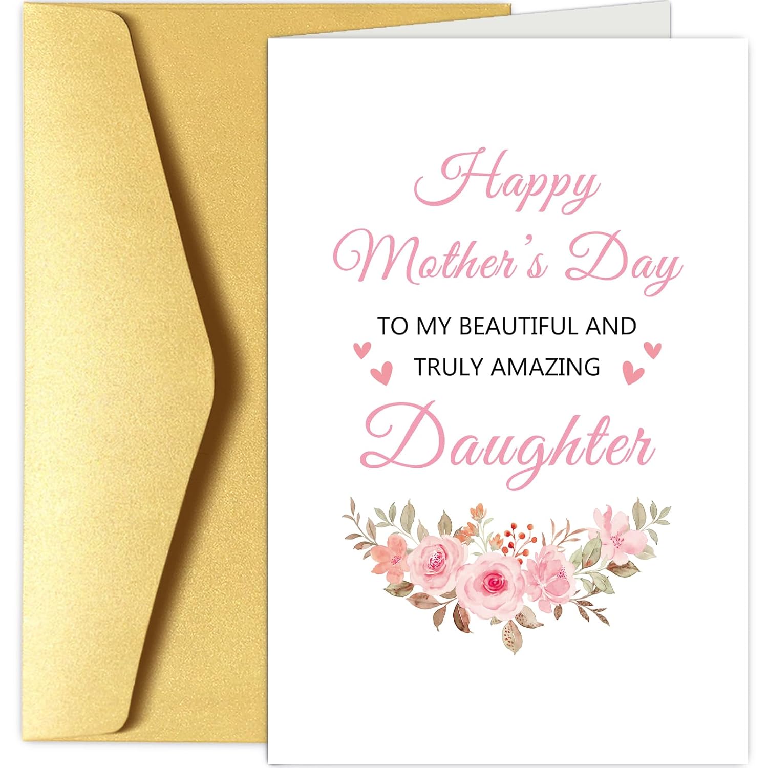 Daughter Mother'S Day Card, Mother'S Day Card For Daughter Stepdaughter, Sweet Mothers Day Card From Mom Dad, To My Beautiful And Truly Amazing Daughter