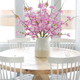 3 Pcs Artificial Cherry Blossom Flowers Faux Cherry Blossom Branches Silk Peach Flowers Bulk Spring Branches Arrangement Cherry Flowers Stems For Outdoor Indoor Wedding Table Decor Dark Pink