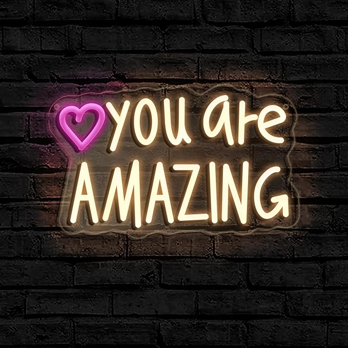 You Are Amazing Pink Neon Sign USB Dimmable LED Wall Decor for Bedroom Bar Party