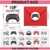 180 Pcs Valentine'S Day Cards With 60 Video Game Valentines Cards 60 Red Envelopes 60 Game Stickers For Valentines Exchange Gifts Party Favors