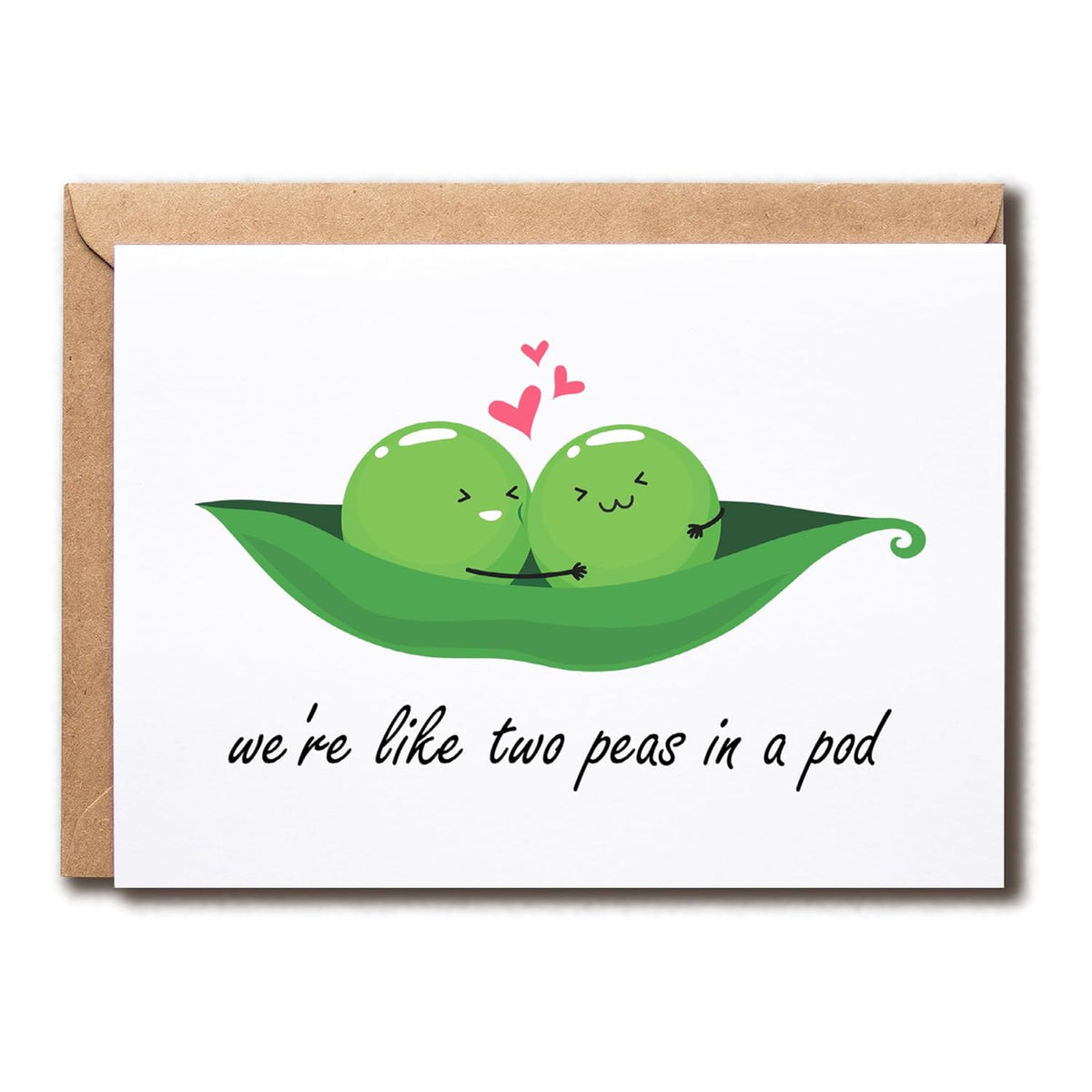 We'Re Like Two Peas In A Pod - Peas Card - Peas Anniversary Card - Valentine'S Day Card - Cute Anniversary Card - Romantic Card - Love Card, White