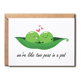 We'Re Like Two Peas In A Pod - Peas Card - Peas Anniversary Card - Valentine'S Day Card - Cute Anniversary Card - Romantic Card - Love Card, White