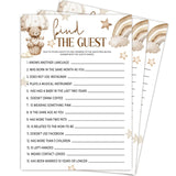 Find The Guest Games, 5X7 Inch Funny Baby Shower Games Cards, 25 Gender Neutral Cards, Cute Brown Bear Print, Gender Reveal Party Favor & Supplies, Baby Shower Decoration-B11