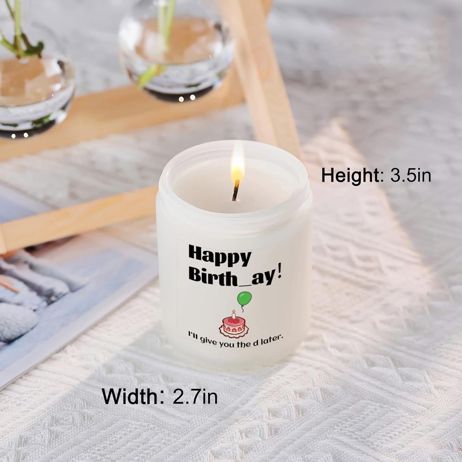 Funny Birthday Gifts For Girlfriend, Wife, Her, Fiancee- Unique Couple Happy Birthday Gift Ideas- Gag Women Bday Party Candle Presents From Boyfriend Husband Fiance Him- Lavender