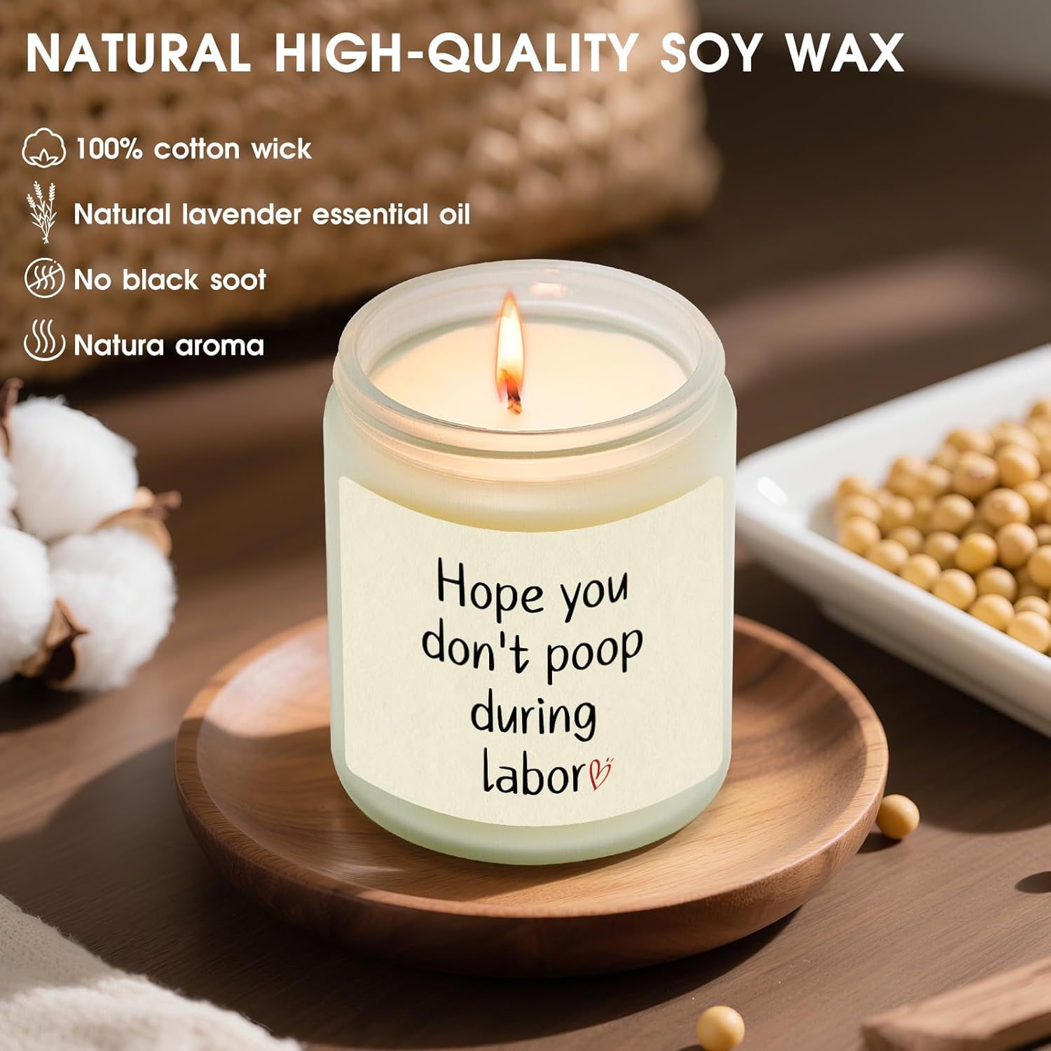Mom To Be, Funny Pregnancy Gifts For Expecting First Time Mom Gifts,Unique Gift For Pregnant Friend Women, Natural Soy Wax Lavender Scented Candle