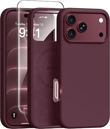 Burgundy Phone Case For Apple iPhone 18 Pro and iPhone 17 Pro Slim Protective Cover