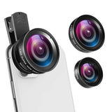 (Upgraded) Phone Camera Lens, 0.45X Super Wide Angle Lens, 15X Macro Lens, Clip-On 2 in 1 Professional for iPhone Lens Kit for TIK Tok, Vlog, Yotube,