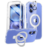 for iPhone 16 Case, Built-in Screen Protector & Seamless Stand