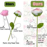 Finished Crochet Flower Bouquet 8Pcs Handmade Knitted Flowers Wrapped Artificial Flowers Bouquets For Mother'S Day Valentine'S Day Birthday Anniversary Graduation Gifts (Pink)
