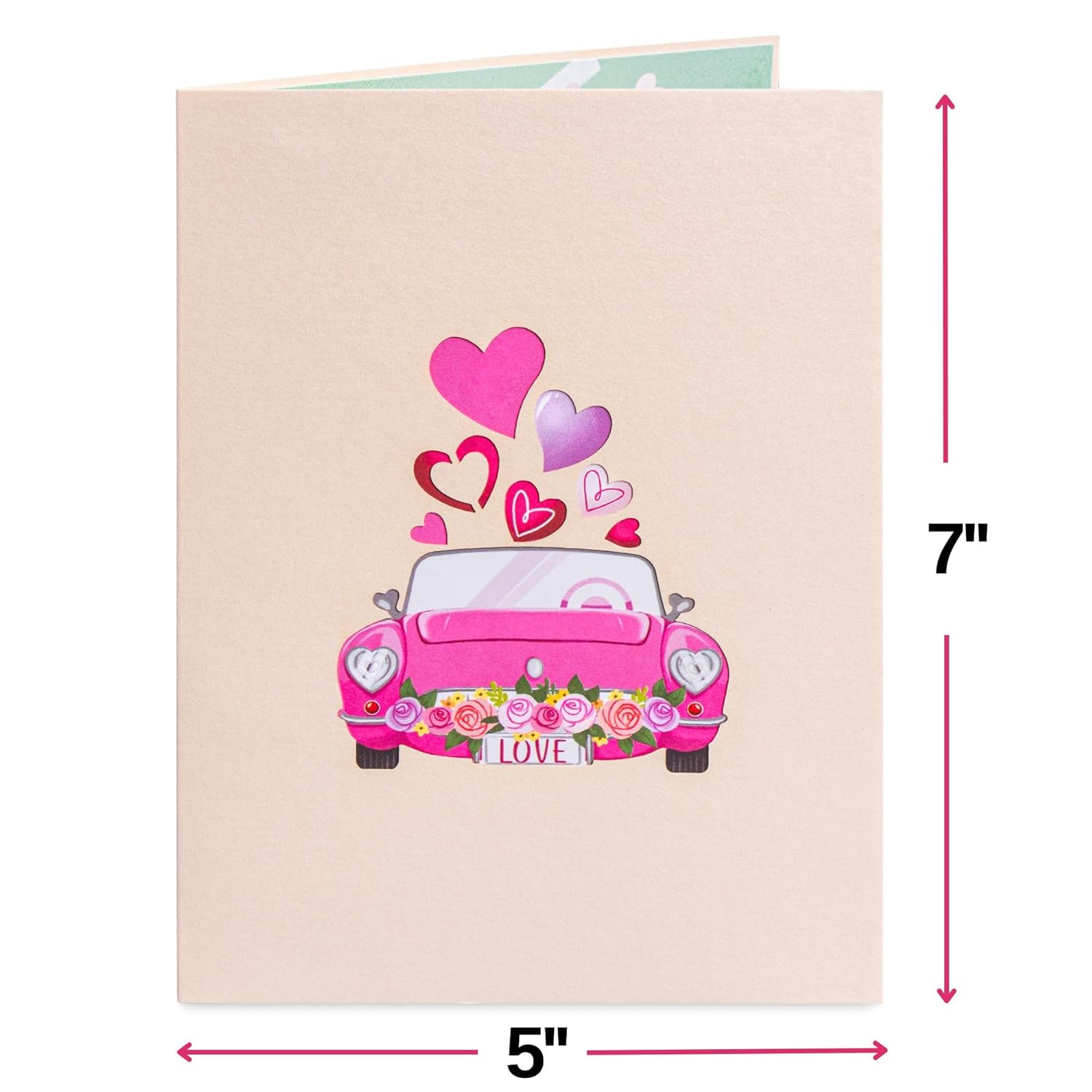 3D Road To Love Valentines Day Pop Up Card, Gift For Valentines Day, Mothers Day, Birthday, Wedding, Anniversary, All Occasion - 5" X 7" Cover - Includes Envelope And Note Tag