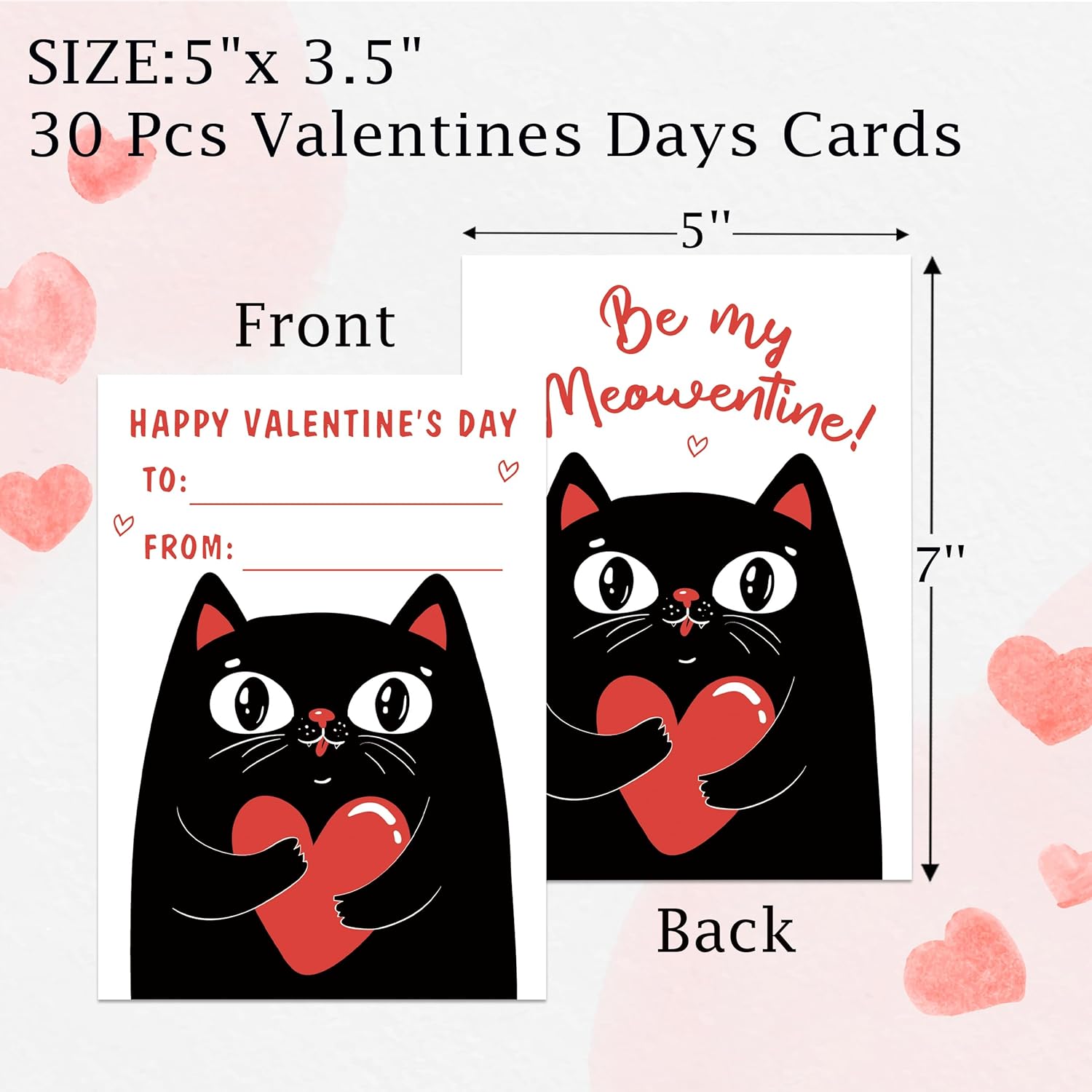 Set Of 30 Valentine'S Card, Cat Themed Valentine For Friends, Gift For Colleagues Boss Employees, Greeting Cards For Work Friends, Assorted Coworker Notecards, Valentine Cards With Printed Message, 3