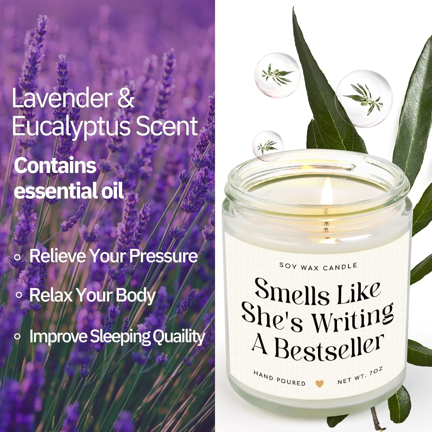 Writer Gifts For Women - Creative Future Author Gifts For Writers, Cool Presents For Book Novelist Screenwriter Writing Enthusiasts Author Inspiration Lavender Scented Soy Wax Candles 7Oz?