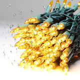 Ultra-Bright Connectable Yellow Christmas Light Set 100Count 19.6Feet Incandescent Bulb Mini String Light For Indoor Out