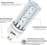 2 Pack 100W LED Corn Light Bulbs E26 E39 Base 5000K Daylight 15000 Lumens 1000W Equivalent Waterproof