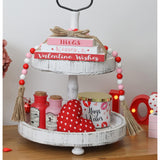 Valentine'S Day Tiered Tray Decor - Reversible Wooden Books Stack - Mini Faux Book Decor - Farmhouse Table Decor Bundle - Shamrock Faux Bundle - Valentine Decor For Home